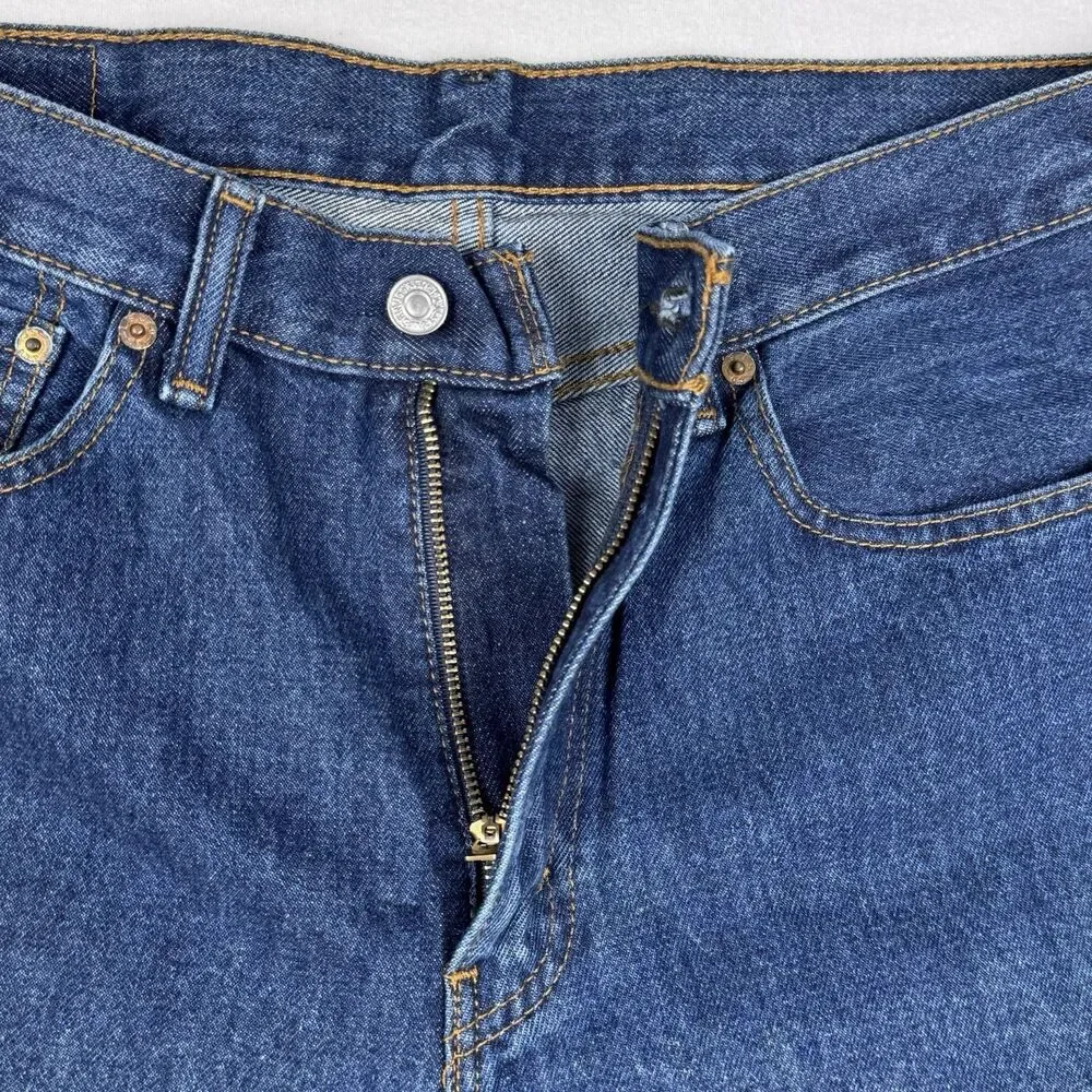 Levi's 505 Men's Jeans Size 32 Blue Regular Straight Denim 100% Cotton